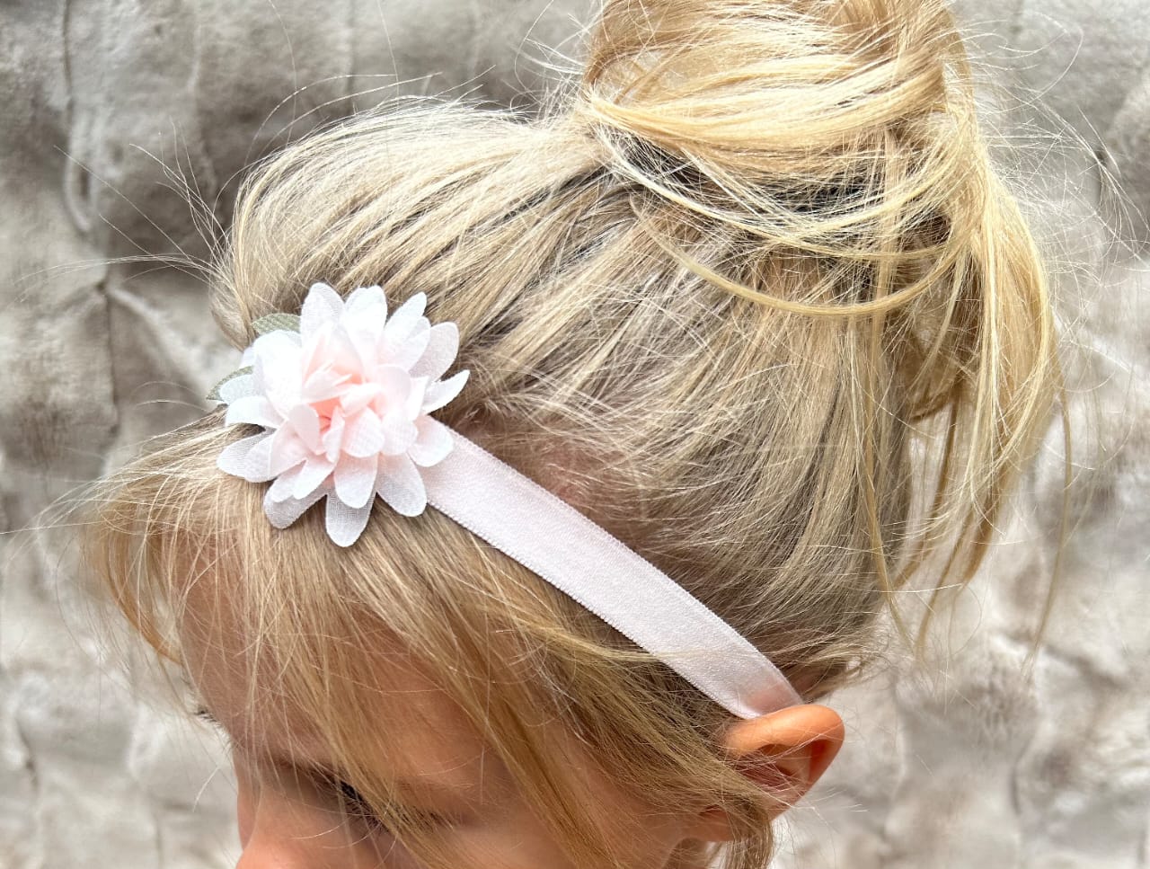 Baby Pink Chiffon Flower Band