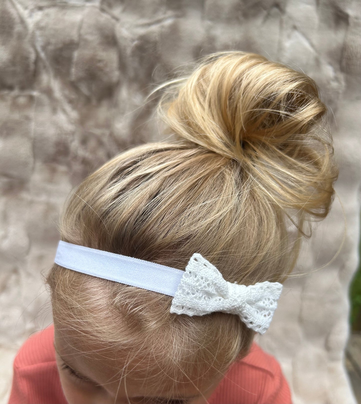 White Crochet Bow Band