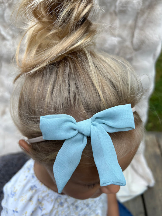 Light Green Chiffon Bow Band