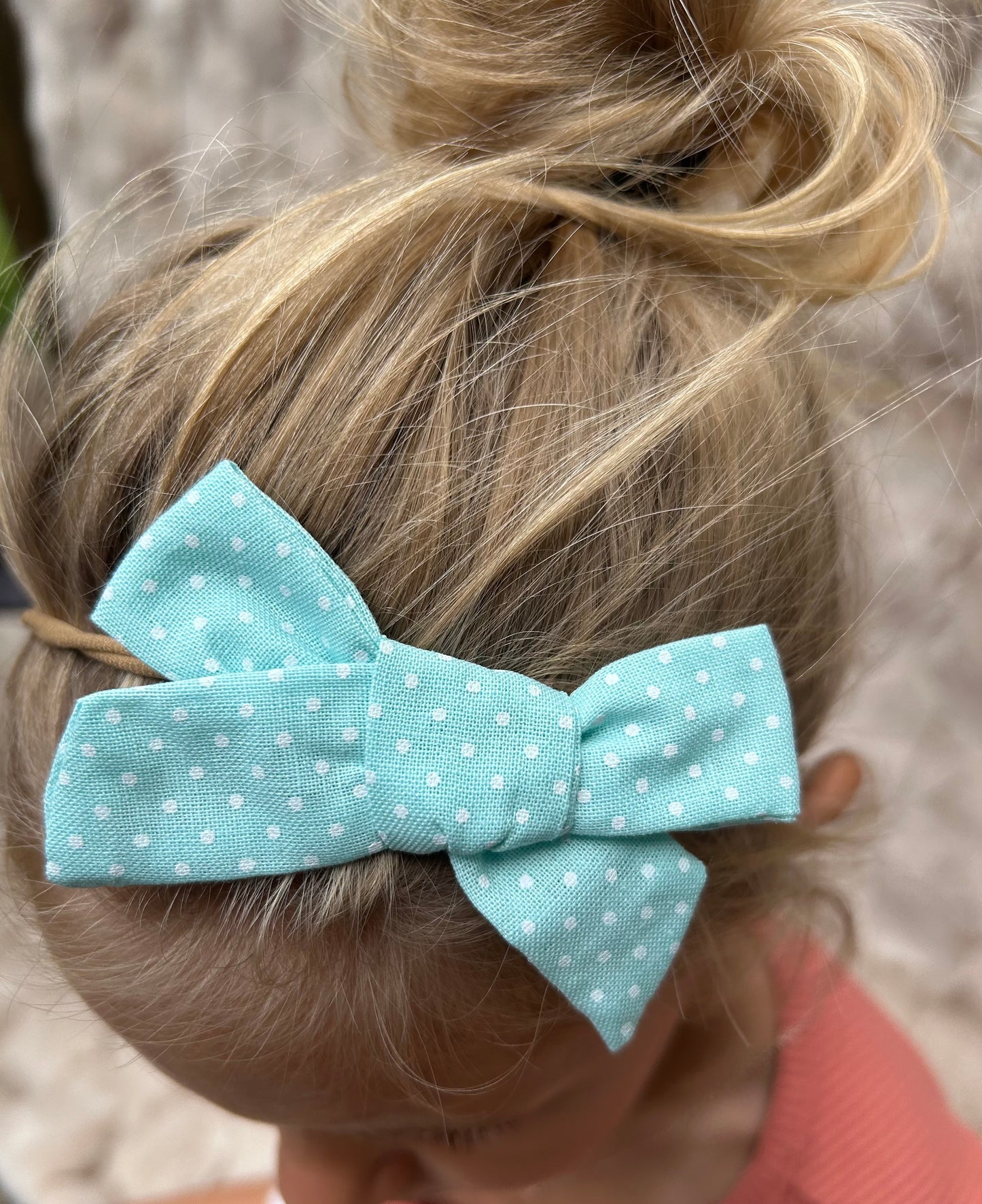 Mint Green Polka Bow Band