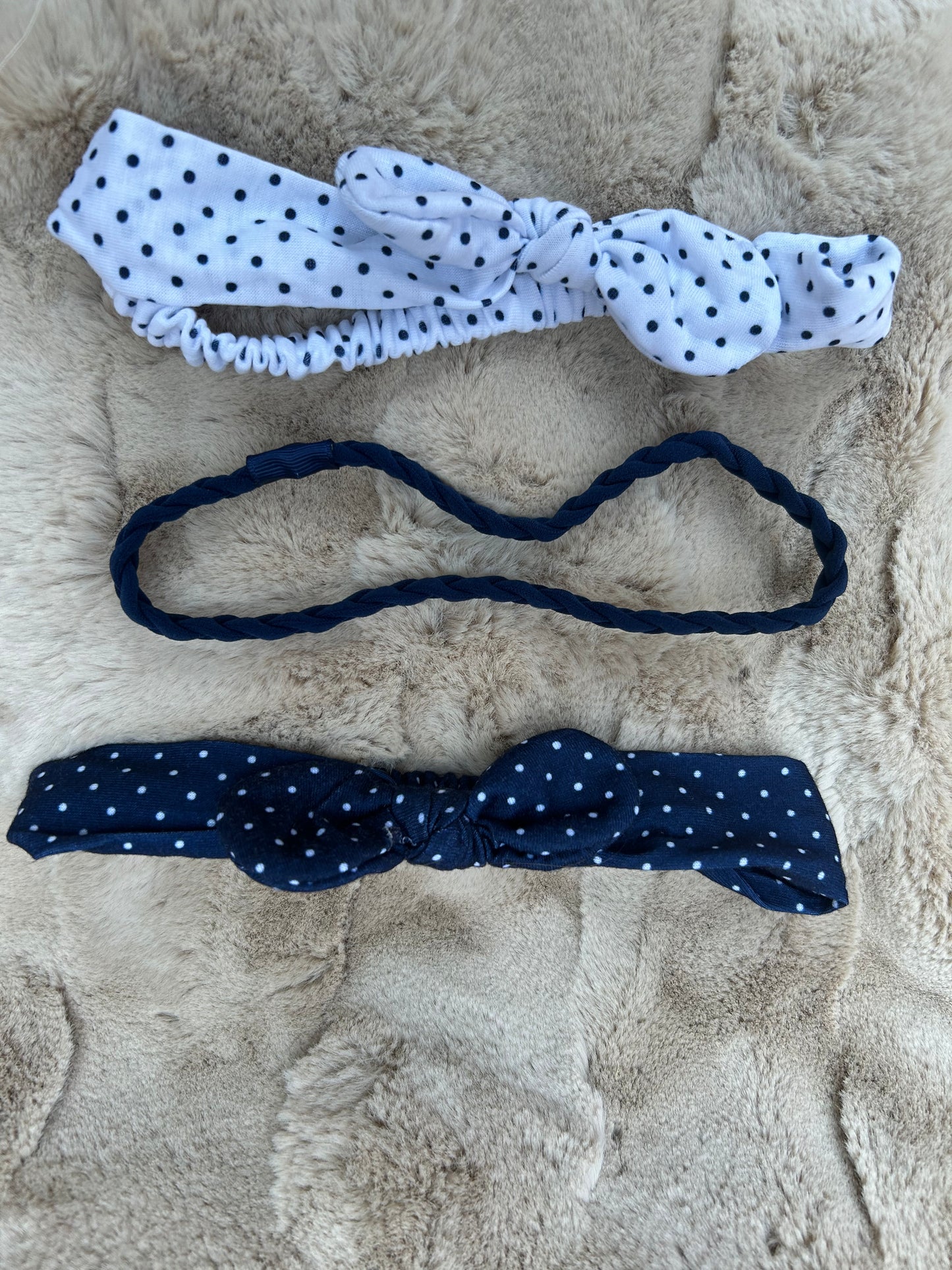 Navy White Polka Trio